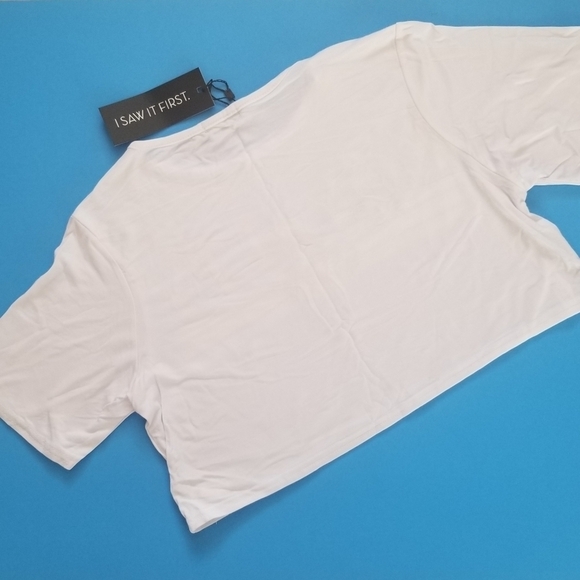 I Saw It First "Royalty" Boxy Crop Top White US Size 8 UK 12. - Picture 4 of 5